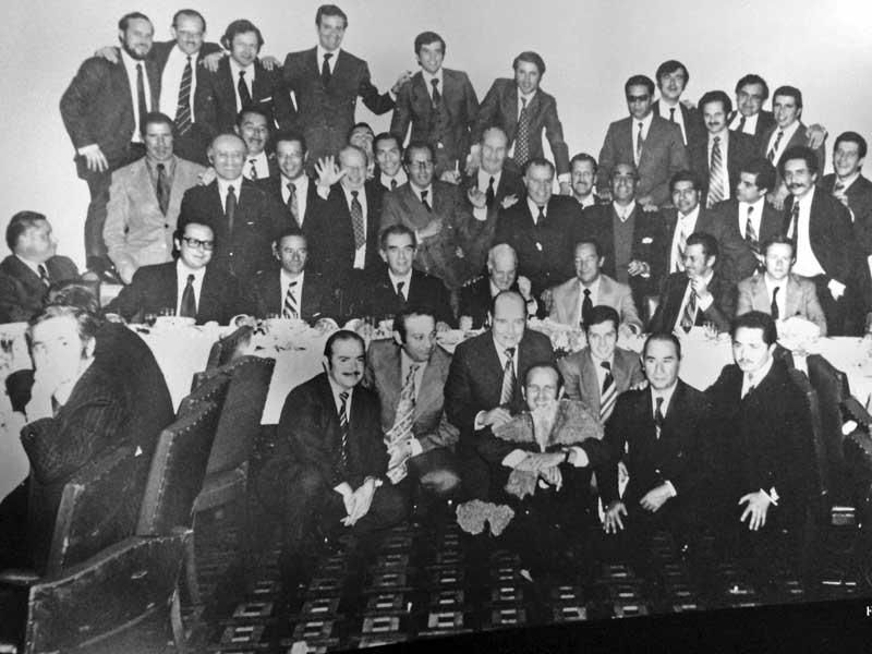 Reunión de agentes de bolsa en 1977.