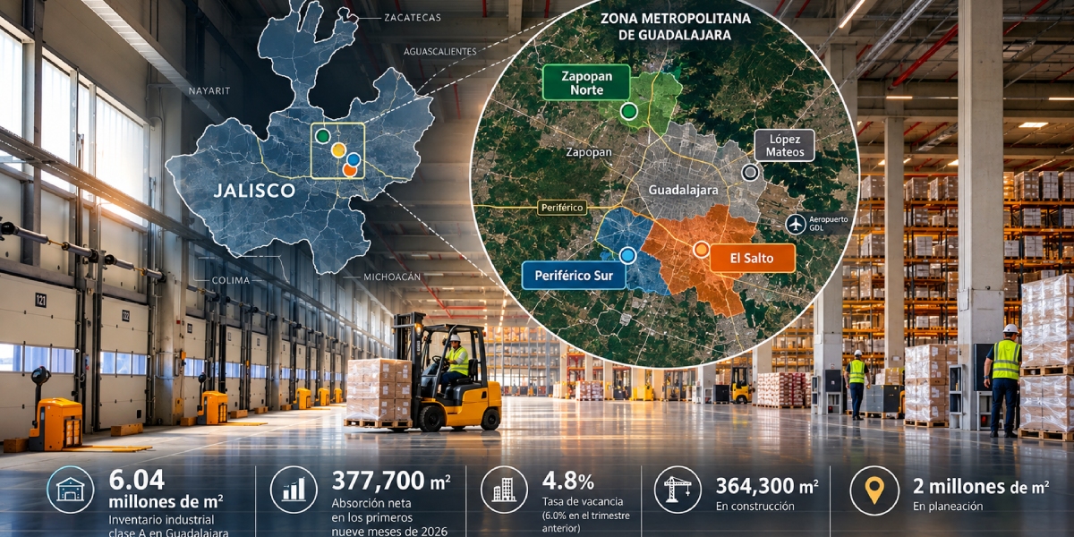 Guadalajara fortalece mercado industrial, acelera demanda y reduce vacancia