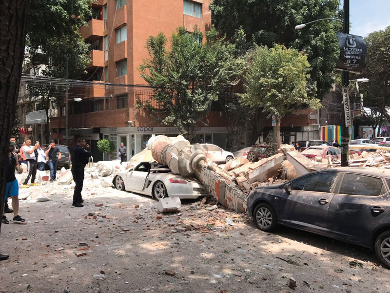 Real Estate,Colapso en la calle Orizaba, en la Roma, una de las zonas más afectadas.