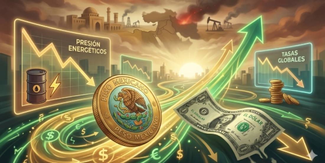 Peso mexicano gana terreno ante menor presión inflacionaria y caída del petróleo