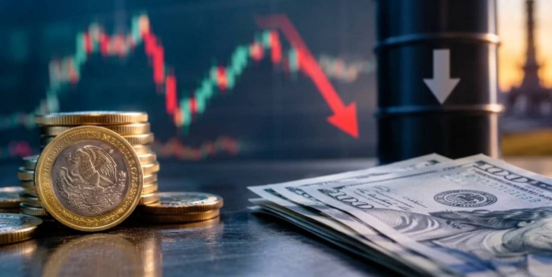 Peso mexicano pierde terreno mientras cae el precio del petróleo
