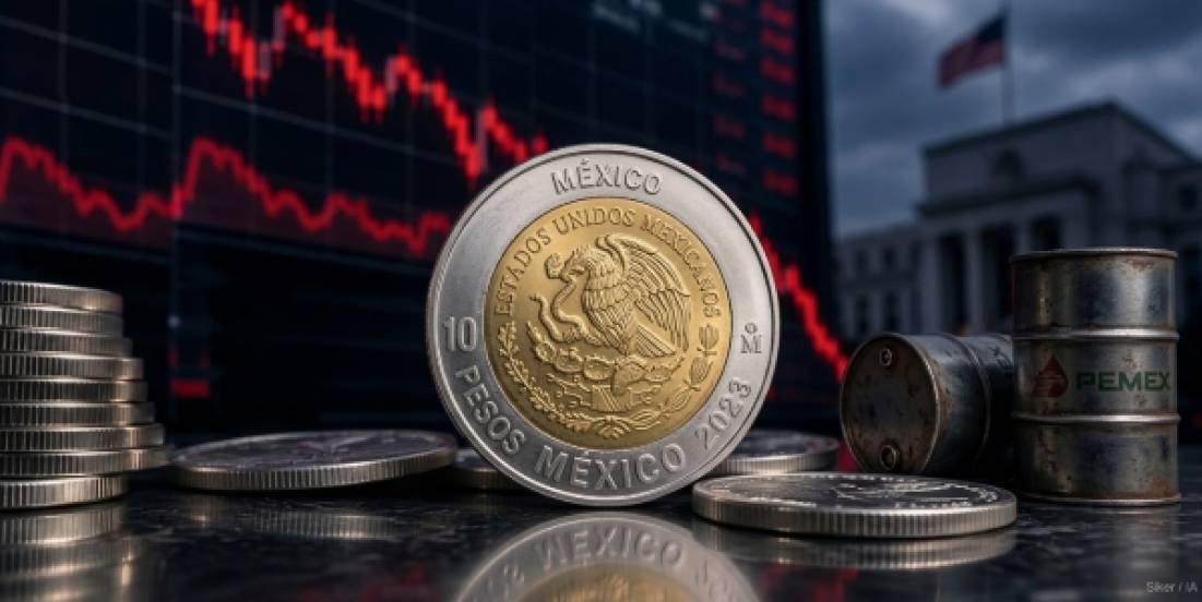 Peso mexicano enfrenta presión por tasas de EU y energéticos