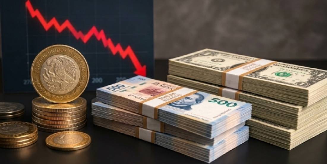 Peso mexicano cae 0.70% y dólar alcanza los 18.39 pesos