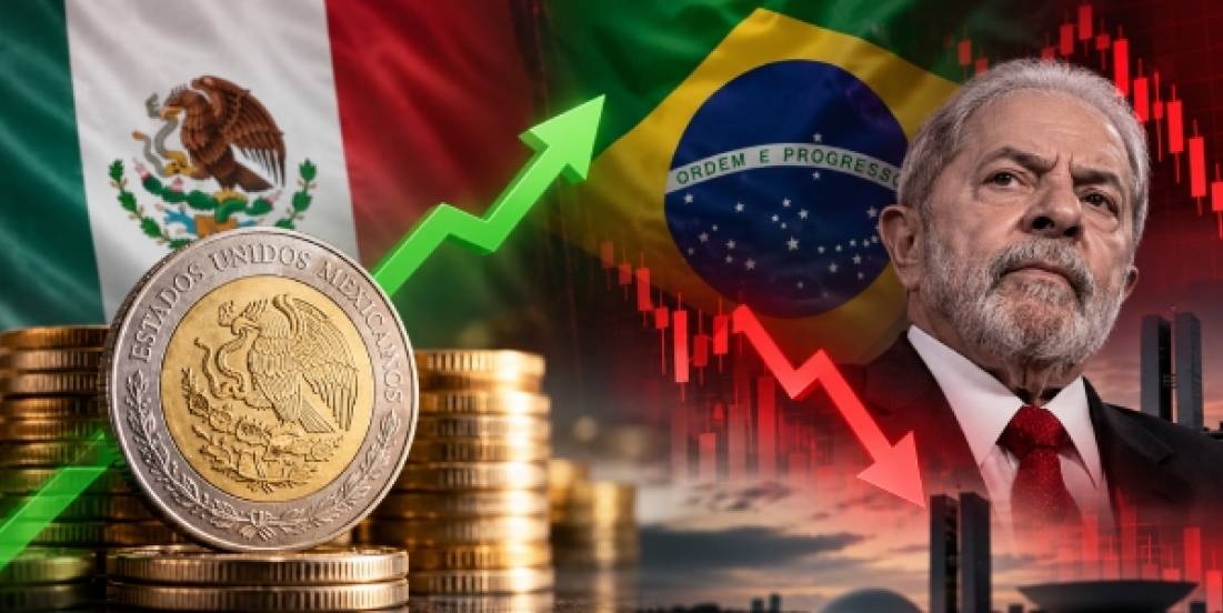 Peso mexicano gana terreno ante castigo al real brasileño tras reelección de Lula